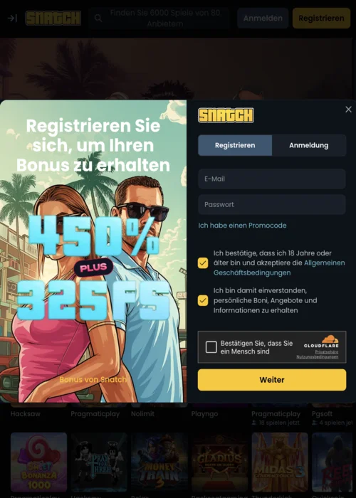 Registrierung Snatch Casino
